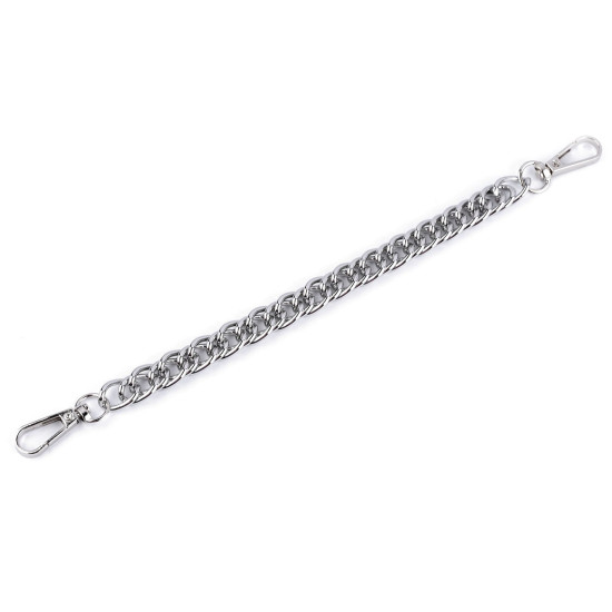 Chain / handbag handle with carabiner, length 25 cm - Nickel (1 Piece) Chain / handbag handle with carabiner, length 25 cm - Nickel (1 Piece)