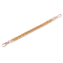 Chain / handbag handle with carabiner, length 25 cm - Pink gold (1 Piece)
