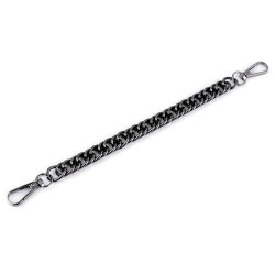 Chain / handbag handle with carabiner, length 25 cm - Black nickel (1 Piece)