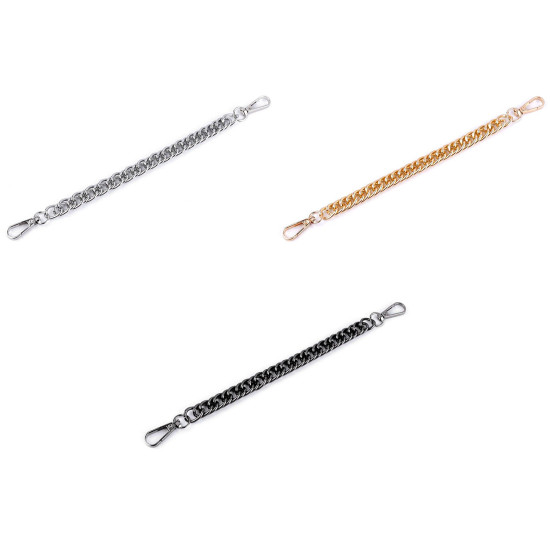 Chain / handbag handle with carabiner, length 25 cm - Nickel (1 Piece) Chain / handbag handle with carabiner, length 25 cm - Nickel (1 Piece)