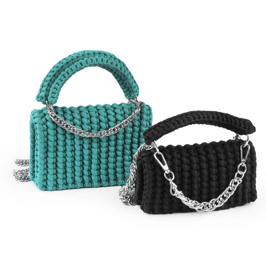Chain / handbag handle with carabiner, length 25 cm - Nickel (1 Piece) Chain / handbag handle with carabiner, length 25 cm - Nickel (1 Piece)