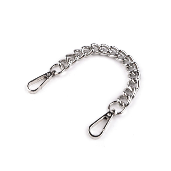 Łańcuszek / ucho do torebki z karabińczykiem długość 25 cm - Złoty jasny (1 Sztuka) Łańcuszek / ucho do torebki z karabińczykiem długość 25 cm - Złoty jasny (1 Sztuka)