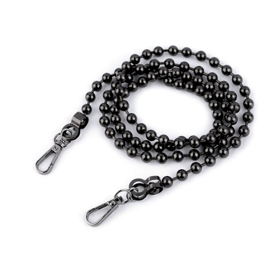 Ball chain for handbags with carabiner, length 120 cm - Nickel (1 Piece) Ball chain for handbags with carabiner, length 120 cm - Nickel (1 Piece)