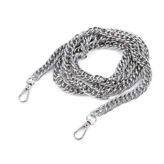 Chain for handbag with carabiner, length 120 cm - Black nickel (3 Pieces) Chain for handbag with carabiner, length 120 cm - Black nickel (3 Pieces)