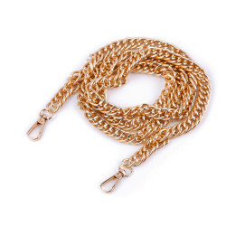 Chain for handbag with carabiner, length 120 cm - Pink gold (1 Piece)