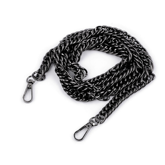 Chain for handbag with carabiner, length 120 cm - Black nickel (3 Pieces) Chain for handbag with carabiner, length 120 cm - Black nickel (3 Pieces)