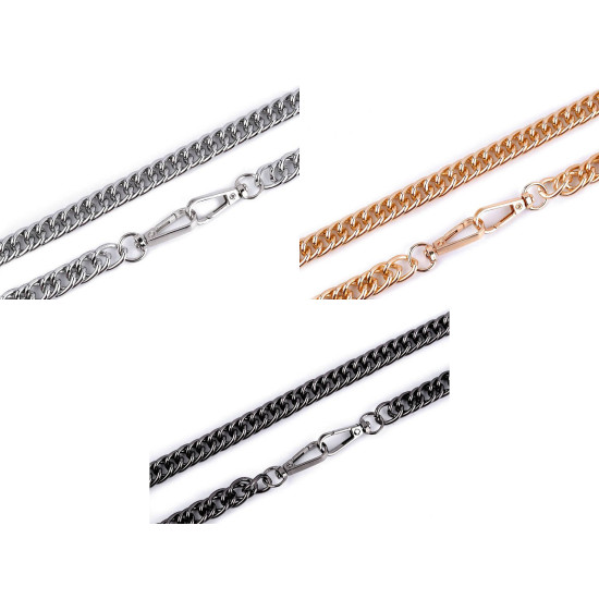 Chain for handbag with carabiner, length 120 cm - Black nickel (3 Pieces) Chain for handbag with carabiner, length 120 cm - Black nickel (3 Pieces)