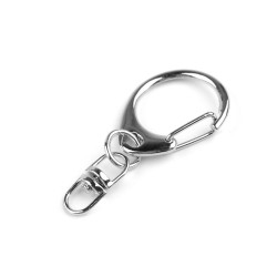 Karabińczyk metalowy z krętlikiem 26x54 mm - Nikiel (15 Sztuki)