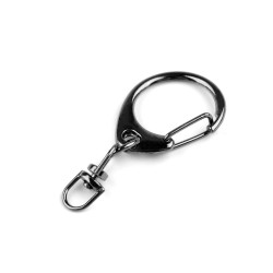Karabińczyk metalowy z krętlikiem 26x54 mm - Czarny nikiel (15 Sztuki)