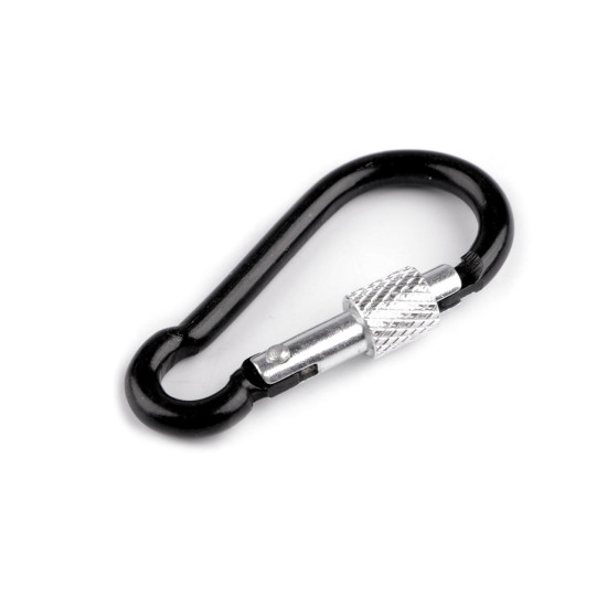Alloy keyring carabiner / snap hook safety clip - Black (2 Pieces) Alloy keyring carabiner / snap hook safety clip - Black (2 Pieces)