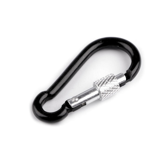 Alloy keyring carabiner / snap hook safety clip - Black (2 Pieces) Alloy keyring carabiner / snap hook safety clip - Black (2 Pieces)