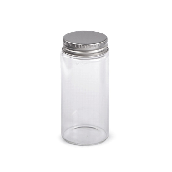Buteleczka szklana z zakrętką 47x100 mm - Transparent (4 Sztuki) Buteleczka szklana z zakrętką 47x100 mm - Transparent (4 Sztuki)