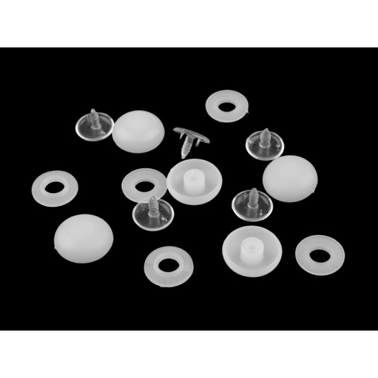Foremki guzików do obciągania materiałem na czapkę z daszkiem rozmiar 26" plastikowe - White (25 Zestawy) Foremki guzików do obciągania materiałem na czapkę z daszkiem rozmiar 26" plastikowe - White (25 Zestawy)