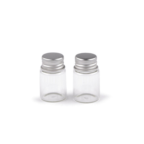 Buteleczka szklana z zakrętką 25x42mm - Transparent (12 Sztuki) Buteleczka szklana z zakrętką 25x42mm - Transparent (12 Sztuki)