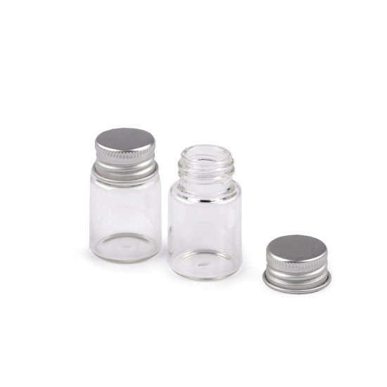Buteleczka szklana z zakrętką 25x42mm - Transparent (12 Sztuki) Buteleczka szklana z zakrętką 25x42mm - Transparent (12 Sztuki)