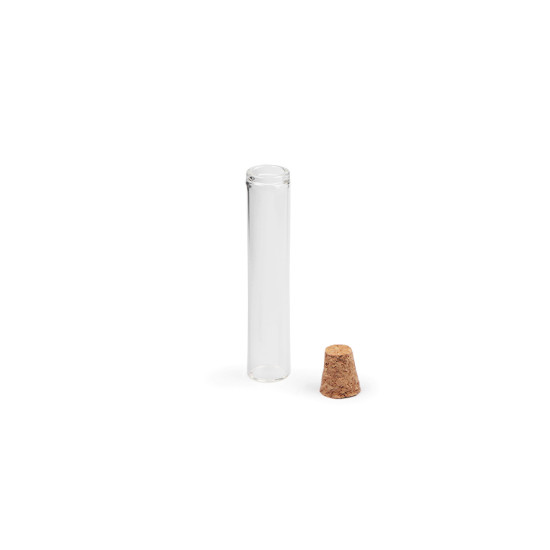 Buteleczka szklana 10x55 mm z korkiem - Transparent (12 Sztuki) Buteleczka szklana 10x55 mm z korkiem - Transparent (12 Sztuki)