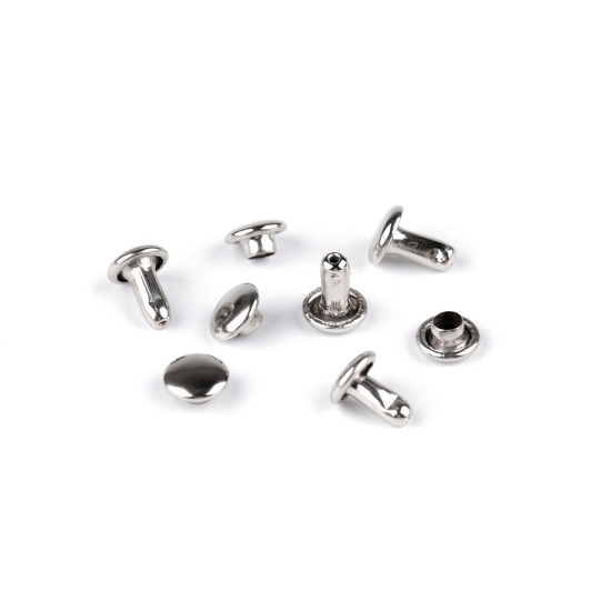 Double cap rivets ø6 mm - Nickel (100 Pairs) Double cap rivets ø6 mm - Nickel (100 Pairs)