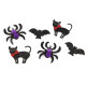 Kotek, nietoperz i pająk z filcu z brokatem, halloween - Miks wariantów (60 Sztuki) Kotek, nietoperz i pająk z filcu z brokatem, halloween - Miks wariantów (60 Sztuki)