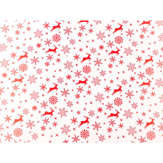 Papier do pakowania 0,7x2 m motyw świąteczny renifer, śnieżynki, gwiazdki - Niebieski (1 Sztuka) Papier do pakowania 0,7x2 m motyw świąteczny renifer, śnieżynki, gwiazdki - Niebieski (1 Sztuka)