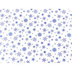 Papier do pakowania 0,7x2 m motyw świąteczny renifer, śnieżynki, gwiazdki - Niebieski (1 Sztuka)