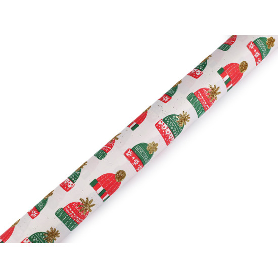 Papier do pakowania 0,7x2 m z brokatem motyw świąteczny - Turkusowy morski (1 Sztuka)