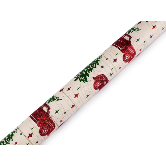 Papier do pakowania 0,7x2 m z brokatem motyw świąteczny - Turkusowy morski (1 Sztuka)