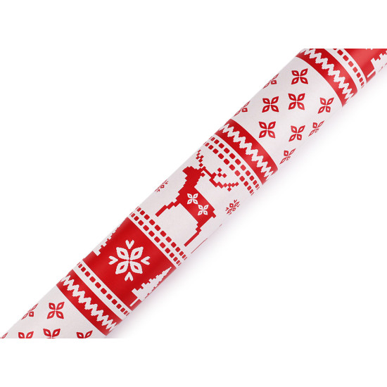 Papier do pakowania 0,7x2 m motyw świąteczny - Czerwony (1 Sztuka) Papier do pakowania 0,7x2 m motyw świąteczny - Czerwony (1 Sztuka)