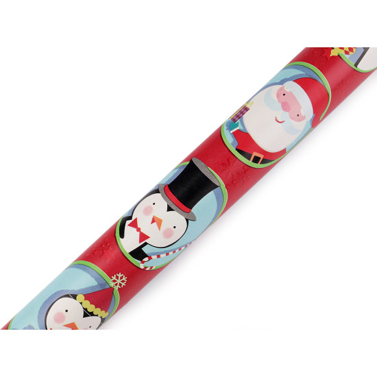Papier do pakowania 0,7x2 m motyw świąteczny - Czerwony (1 Sztuka) Papier do pakowania 0,7x2 m motyw świąteczny - Czerwony (1 Sztuka)