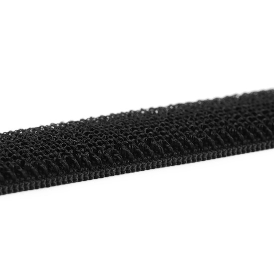 Taśma rzep elastyczna szerokość 26 mm plusz - Czarny (1 Metr) Taśma rzep elastyczna szerokość 26 mm plusz - Czarny (1 Metr)