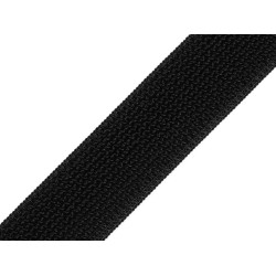 Taśma rzep elastyczna szerokość 26 mm plusz - Czarny (1 Metr)