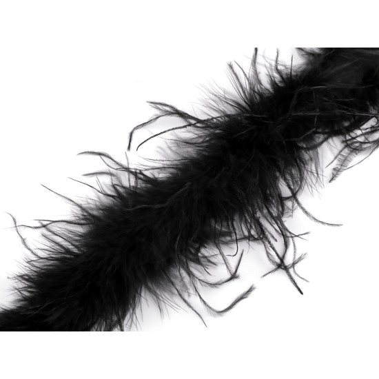 Boa - pióra strusie 21-24 g długość 1,8 m - Czarny (1 Sztuka) Boa - pióra strusie 21-24 g długość 1,8 m - Czarny (1 Sztuka)