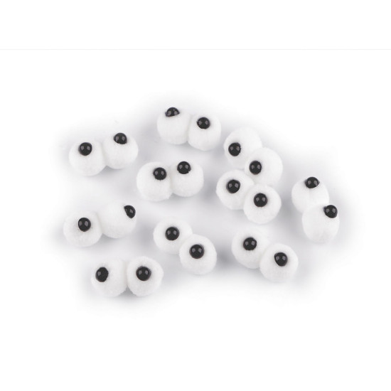 Bambulkové oči 15x30 mm - Biela (100 Kusy)