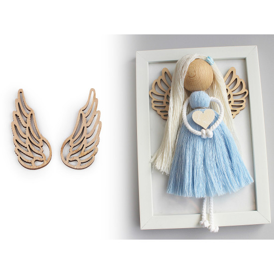 Ailes en bois pour confection d’anges - Brun naturel (20 Pièces) Ailes en bois pour confection d’anges - Brun naturel (20 Pièces)