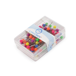 Alfileres con cabeza de plástico neón, largo 38 mm - Mezcla (1 Caja)