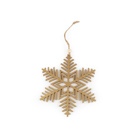 Drewniana śnieżynka do zawieszenia ø14,5 cm - White (1 Sztuka) Drewniana śnieżynka do zawieszenia ø14,5 cm - White (1 Sztuka)