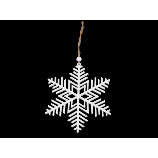 Drewniana śnieżynka do zawieszenia ø14,5 cm - White (1 Sztuka) Drewniana śnieżynka do zawieszenia ø14,5 cm - White (1 Sztuka)