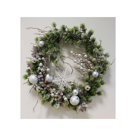 Drewniana śnieżynka do zawieszenia ø14,5 cm - White (1 Sztuka) Drewniana śnieżynka do zawieszenia ø14,5 cm - White (1 Sztuka)