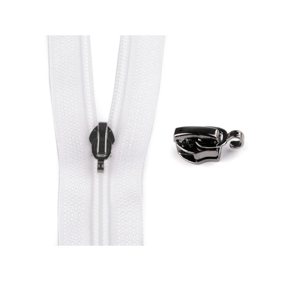 Slider for nylon zippers no 5 with pendant hook - Black nickel (3 Pieces) Slider for nylon zippers no 5 with pendant hook - Black nickel (3 Pieces)