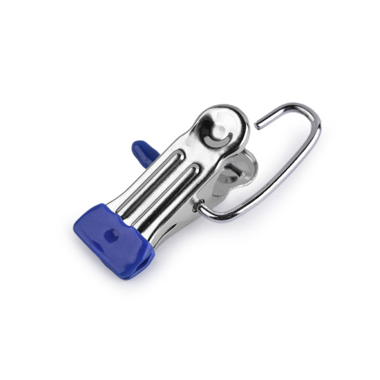 Metal hook for hanging goods with a clip - Silver (5 Pieces)