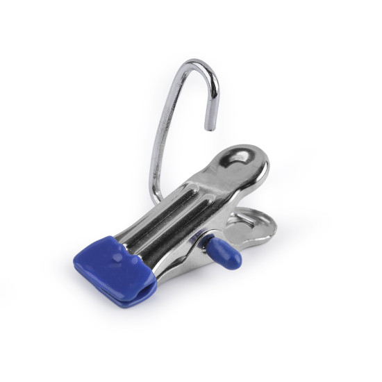 Metal hook for hanging goods with a clip - Silver (5 Pieces)