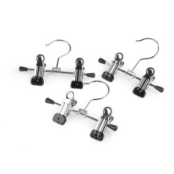 Metal hanger for goods with clips - Silver (20 Pieces)
