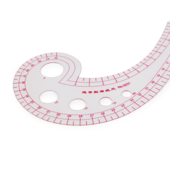 Flexible ruler / curve ruler for shaping armholes, seat seams - Transparent (1 Piece) Flexible ruler / curve ruler for shaping armholes, seat seams - Transparent (1 Piece)