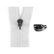 Slider for no 3 plastic zippers with pendant hook - Nickel (100 Pieces) Slider for no 3 plastic zippers with pendant hook - Nickel (100 Pieces)