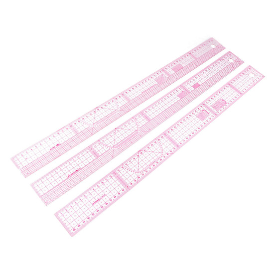 Flexible ruler 5x60 cm - Transparent (3 Pieces)