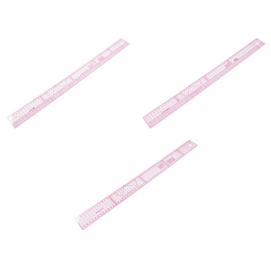 Flexible ruler 5x60 cm - Transparent (3 Pieces)