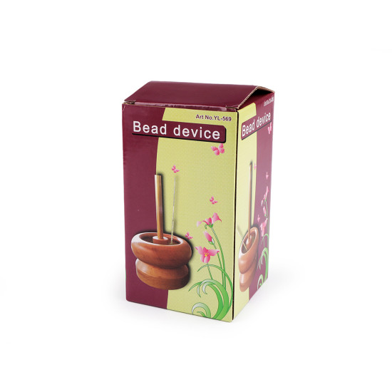 Wooden mill for threading seed beads ø9 and 10 cm with a needle - Ivory (3 Pieces) Wooden mill for threading seed beads ø9 and 10 cm with a needle - Ivory (3 Pieces)