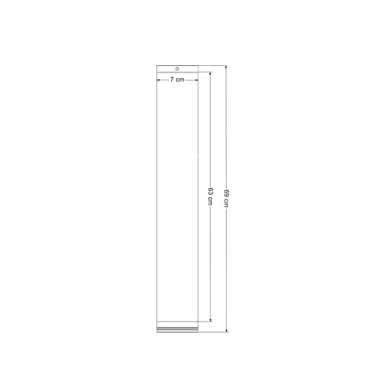 Torebki foliowe z paskiem klejącym i zawieszką 7x63 cm - Transparent (200 Sztuki) Torebki foliowe z paskiem klejącym i zawieszką 7x63 cm - Transparent (200 Sztuki)