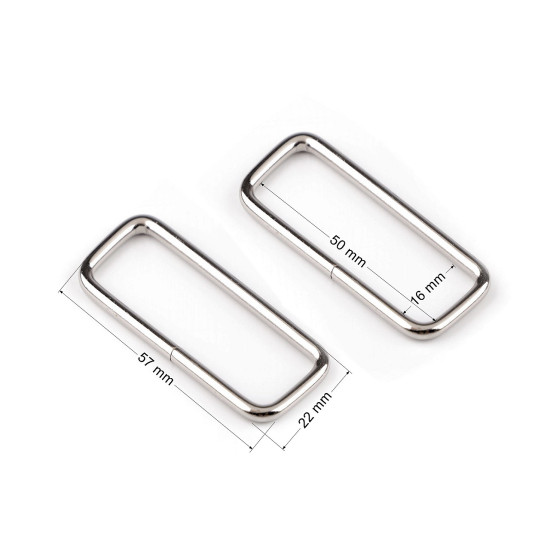 Anneau métallique pour sangle, largeur 50 mm - Nickel (200 Pièces) Anneau métallique pour sangle, largeur 50 mm - Nickel (200 Pièces)