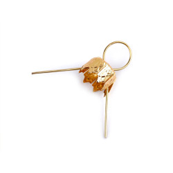Christmas ball bauble ornament cap with spring wire hangers - Gold (10 Pieces)