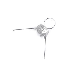 Christmas ball bauble ornament cap with spring wire hangers - Silver (10 Pieces)